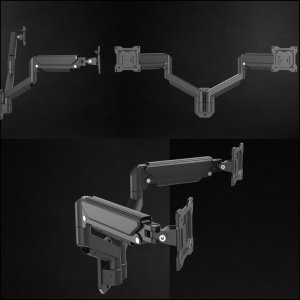 VETOUSON Gazowy Uchwyt ścienny na dwa Monitory TV Telewizory 13-32 cale VX-049 Uniwersalny 6