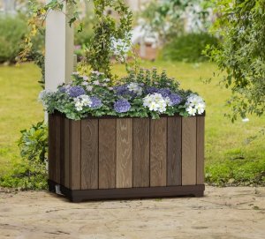 Lumarko KETER DONICZKA DECO RECTANGLE PLANTER WALNUT 2
