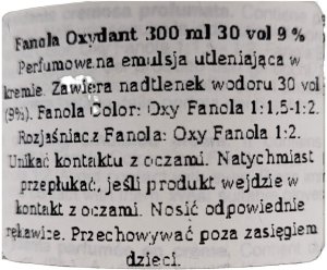 Fanola Fanola Oxydant utleniacz do wlosów 30 vol 9 % 300ml 3