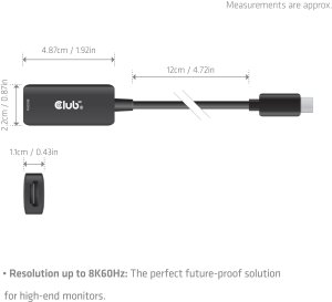 Adapter USB Club 3D CAC-2505 USB-C - HDMI Czarny  (CAC-2505) 3