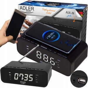 Radiobudzik Adler Radiobudzik bezprzewodowy bluetooth USB AUX FM 11
