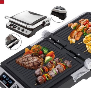 Grill elektryczny duży mocny XL 3000W LED 180 stopni 2 płyty - 17496852078 12