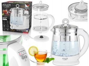 Czajnik Adler Czajnik elektryczny bezprzewodowy 1,5L zaparzacz regulacja temperatury LED 12