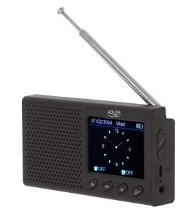 Radio Adler Radio kuchenne przenośne LCD FM bluetooth zegar RDS USB LCD 3