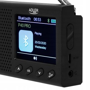 Radio Adler Radio kuchenne przenośne LCD FM bluetooth zegar RDS USB LCD 4