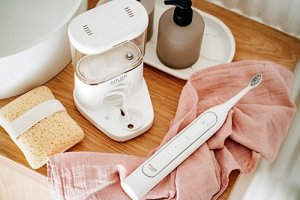 Szczoteczka Adler Szczoteczka SONICZNA z irygatorem 2w1 DO ZĘBÓW stojak końcówki Adler AD2180 15