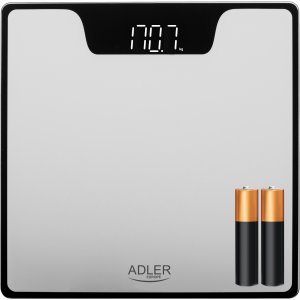 Waga łazienkowa Adler Waga łazienkowa elektroniczna szklana precyzyjna do 180kg LED srebrna 12
