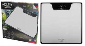 Waga łazienkowa Adler Waga łazienkowa elektroniczna szklana precyzyjna do 180kg LED srebrna 8