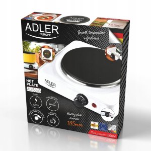 Adler Kuchenka Turystyczna Elektryczna Jednopalnikowa na prąd Przenośna 1500W 11
