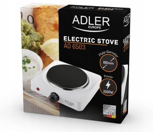 Adler Kuchenka Turystyczna Elektryczna Jednopalnikowa na prąd Przenośna 1500W 15
