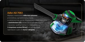 Odkurzacz pionowy Adler AD 7083 zielony 21