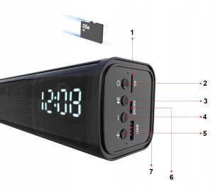 Soundbar Adler Multifunkcyjny Głośnik Soundbar przenośny z budzikiem Bluetooth 5.0 ADLER 6