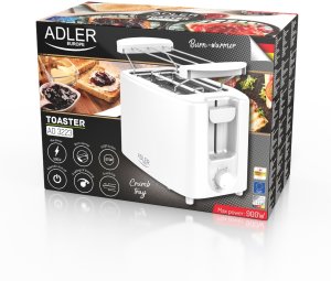 Toster Adler Toster elektryczny opiekacz do tostów ruszt do bułek tacka 900W 2