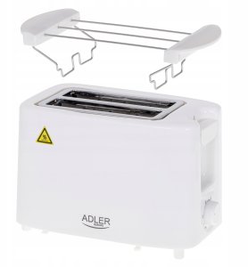 Toster Adler Toster elektryczny opiekacz do tostów ruszt do bułek tacka 900W 3