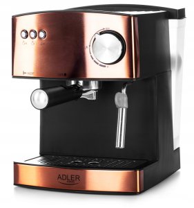 Ekspres ciśnieniowy Adler Ekspres do kawy Ciśnieniowy Kolbowy Miedziany Adler + Spieniacz mleka 8