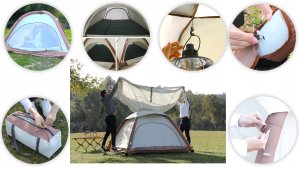 Namiot turystyczny Namiot Aerogogo Samorozkładający się z pompką IPX7 samopompujący na biwak 3