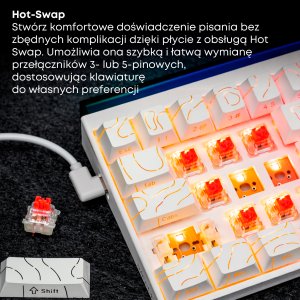 Klawiatura Ajazz NK68 Red Switch White USB-C 11
