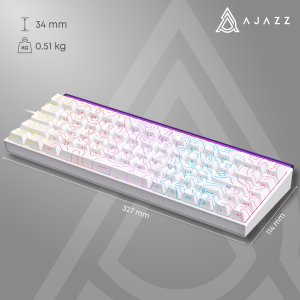 Klawiatura Ajazz NK68 Red Switch White USB-C 15