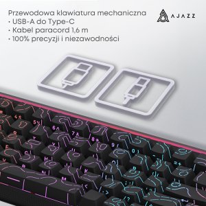 Klawiatura Ajazz NK68 Red Switch Black USB-C 7
