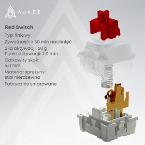 Klawiatura Ajazz NK68 Red Switch Black USB-C 8