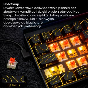Klawiatura Ajazz NK68 Red Switch Black USB-C 11