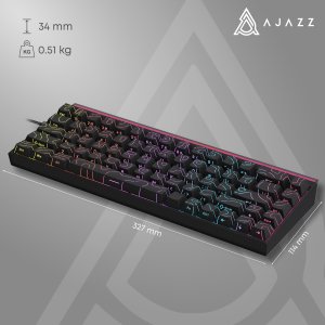 Klawiatura Ajazz NK68 Red Switch Black USB-C 15