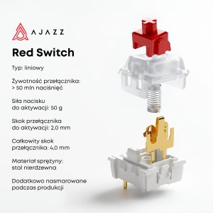 Klawiatura Ajazz AK820 Red Switch Black USB-C 6