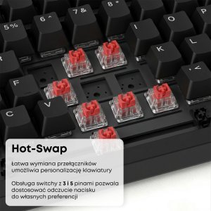 Klawiatura Ajazz AK820 Red Switch Black USB-C 7