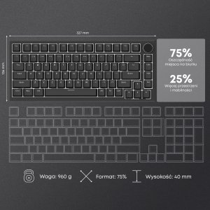 Klawiatura Ajazz AK820 Red Switch Black USB-C 14