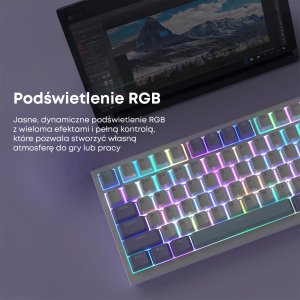 Klawiatura Ajazz AK820 Sea Salt Switch White USB-C 11