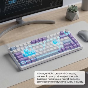 Klawiatura Ajazz AK820 Sea Salt Switch White USB-C 12