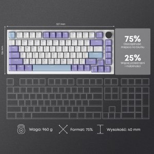 Klawiatura Ajazz AK820 Sea Salt Switch White USB-C 14