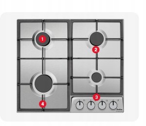 Płyta grzewcza Amica Płyta gazowa Amica PGD6100APR 4 PALNIKI INOX 7