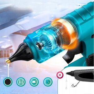 Pistolet do kleju Akumulatorowy Bezprzewodowy Pistolet do Kleju na Gorąco 11mm 100W + Wkłady 11