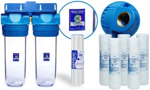 Aquafilter Filtr Wstępny 2 STOPNIOWY Zmiękczacz Mechaniczny Dom Korpus Filtry Wody 2