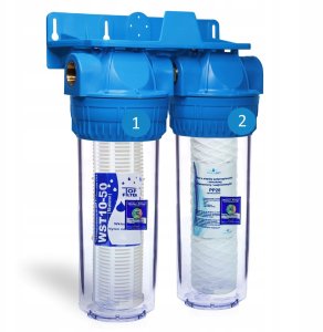 Aquafilter Filtr Wstępny 2 STOPNIOWY Zmiękczacz Mechaniczny Dom Korpus Filtry Wody 4