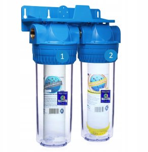 Aquafilter Filtr Wstępny 2 STOPNIOWY Zmiękczacz Mechaniczny Dom Korpus Filtry Wody 9