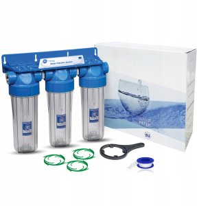 Aquafilter Potrójny Filtr Wody Przepływowy AQUAFILTER do Domu NARUROWY 3/4" Wkłady 10" 10