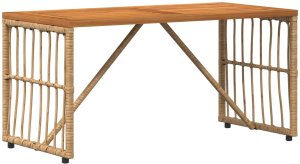 Garden4You vidaXL Stół na Zewnątrz 80 x 40 x 40 cm Stal i poli rattan 2