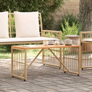Garden4You vidaXL Stół na Zewnątrz 80 x 40 x 40 cm Stal i poli rattan 4
