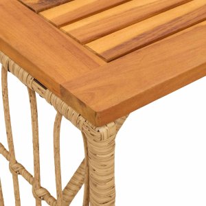 Garden4You vidaXL Stół na Zewnątrz 80 x 40 x 40 cm Stal i poli rattan 9