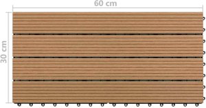 vidaXL vidaXL Płytka Tarasowa 6 pcs Brązowy 60 x 30 cm 6