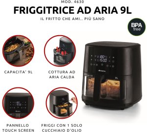 Frytkownica beztłuszczowa Ariete Frytkownica beztłuszczowa Ariete Air Fryer 9 4630/00 1500W 9L 7 programów 2