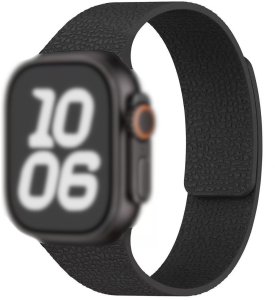 GlacierX Pasek do smartwatcha GlacierX Silicone Smooth Grained Magnetic Black do Apple Watch 42/44/45/49mm Czarny 4