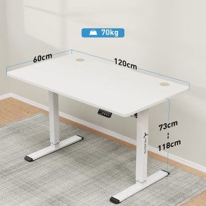 Biurko Triadyn Biurko WorkBase 1206 Elektryczna Regulacja Wysokości Uchwyty 120x60cm Białe 2
