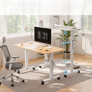 Biurko Triadyn Biurko WorkBase 1407 Elektryczna Regulacja Wysokości Uchwyty 140x70cm Dąb Jasny 2