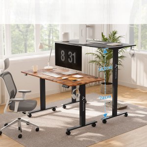 Biurko Triadyn Biurko WorkBase 1407 Elektryczna Regulacja Wysokości Uchwyty 140x70cm Dąb Rustykalny 2