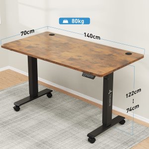 Biurko Triadyn Biurko WorkBase 1407 Elektryczna Regulacja Wysokości Uchwyty 140x70cm Dąb Rustykalny 3