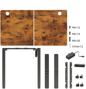 Biurko Triadyn Biurko WorkBase 1407 Elektryczna Regulacja Wysokości Uchwyty 140x70cm Dąb Rustykalny 8