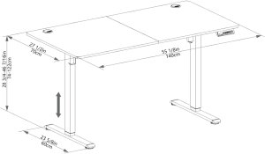 Biurko Triadyn Biurko WorkBase 1407 Elektryczna Regulacja Wysokości Uchwyty 140x70cm Dąb Rustykalny 9